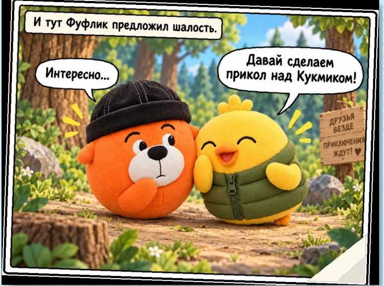 Фуфлик предлагает Пухлику подшутить над Кукмиком